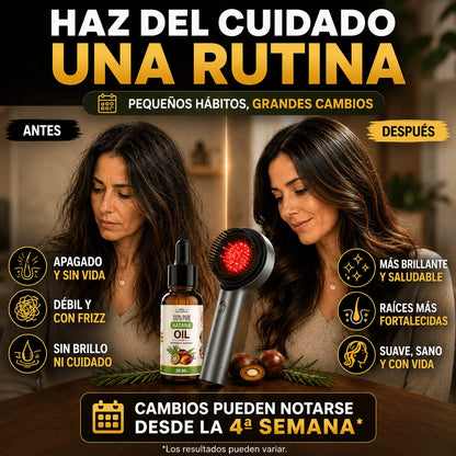 Pack Crecimiento Capilar - Cepillo Masajeador Infrarojo + Aceite de Batana