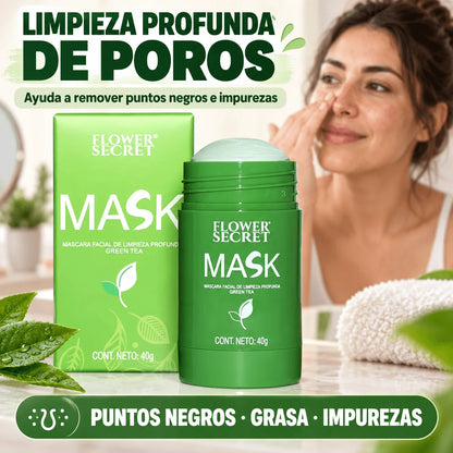 Mascarilla Stick de Té Verde — Limpieza Profunda Donde los Puntos Negros se Notan | Promo 2x1