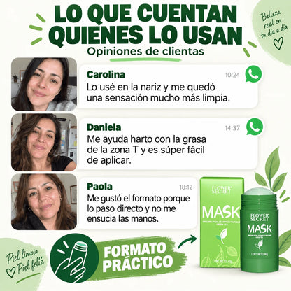 Mascarilla Stick de Té Verde — Limpieza Profunda Donde los Puntos Negros se Notan | Promo 2x1