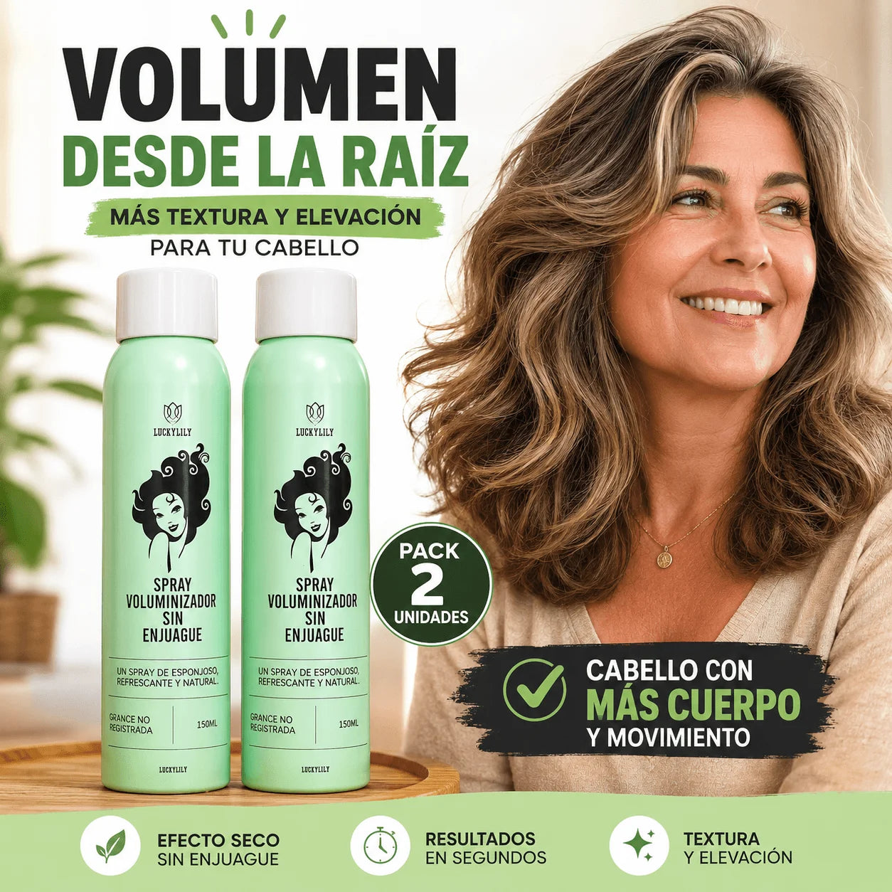 Pack 2 Spray Voluminizador - Disfruta Tu Cabello Con Más Textura y Elevación Natural