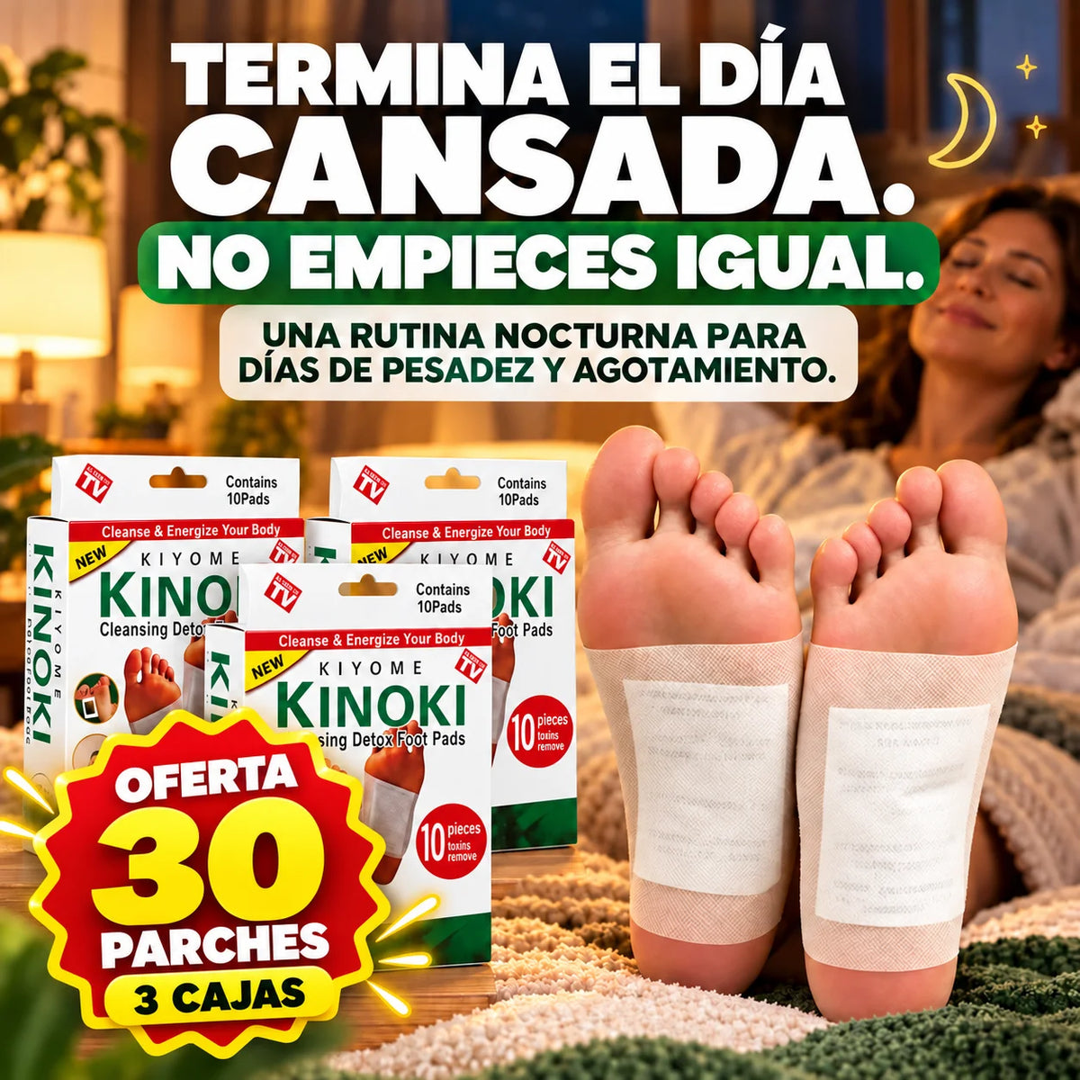 Parches Kinoki — Que el Cansancio de Hoy no Marque tu Mañana | Promo 30 Unidades