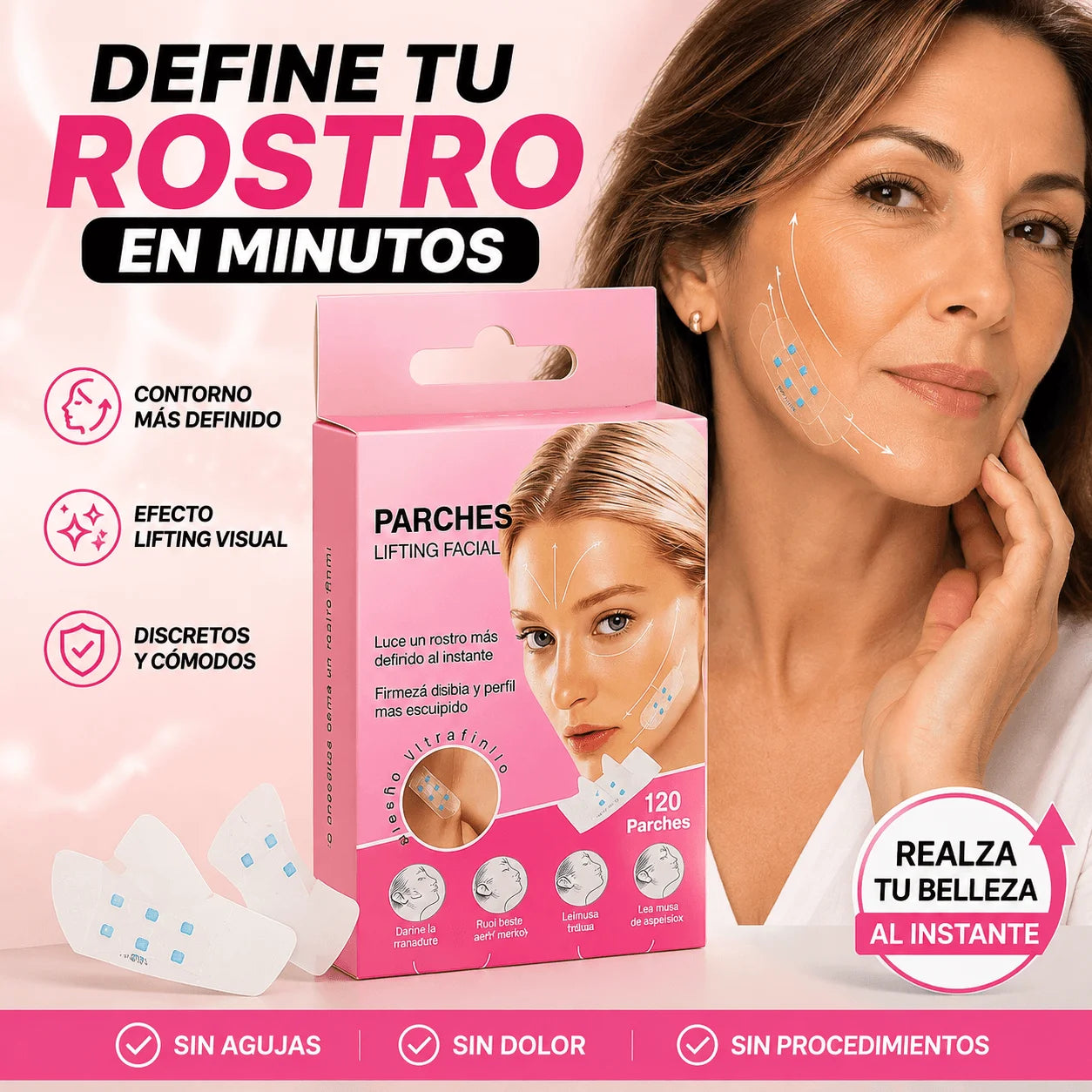 Parches Faciales Efecto Lifting - Olvídate de las Líneas de Expresión