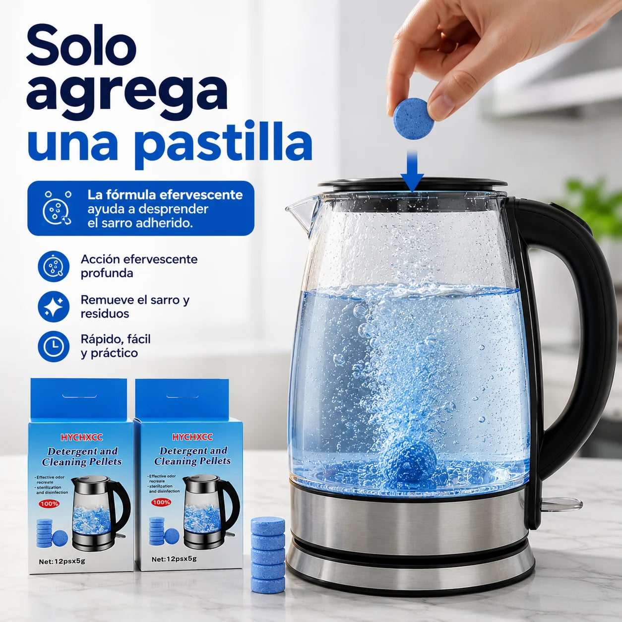 Pastillas Anti Sarro para Hervidor Tetera Termos — Pack 2x1 | 24 Pastillas