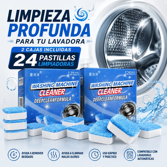 Pastilla Limpieza Total Lavadora Promo 2x1 Cajas (24 pastillas)