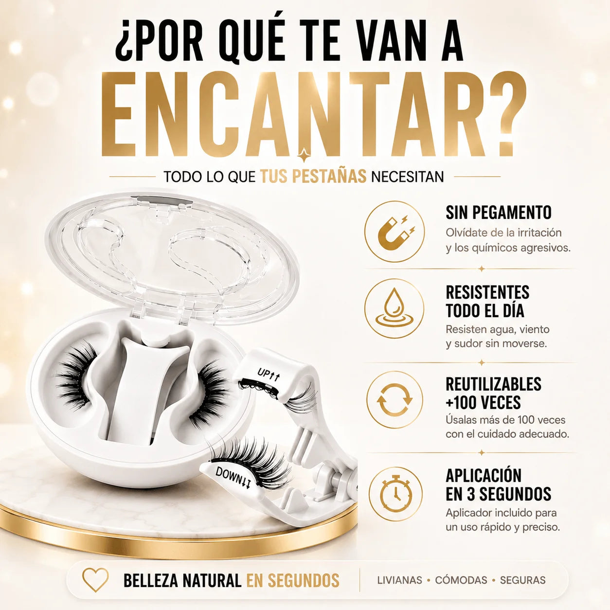 LASHVIEW — Pestañas Magnéticas Reutilizables, Sin Pegamento