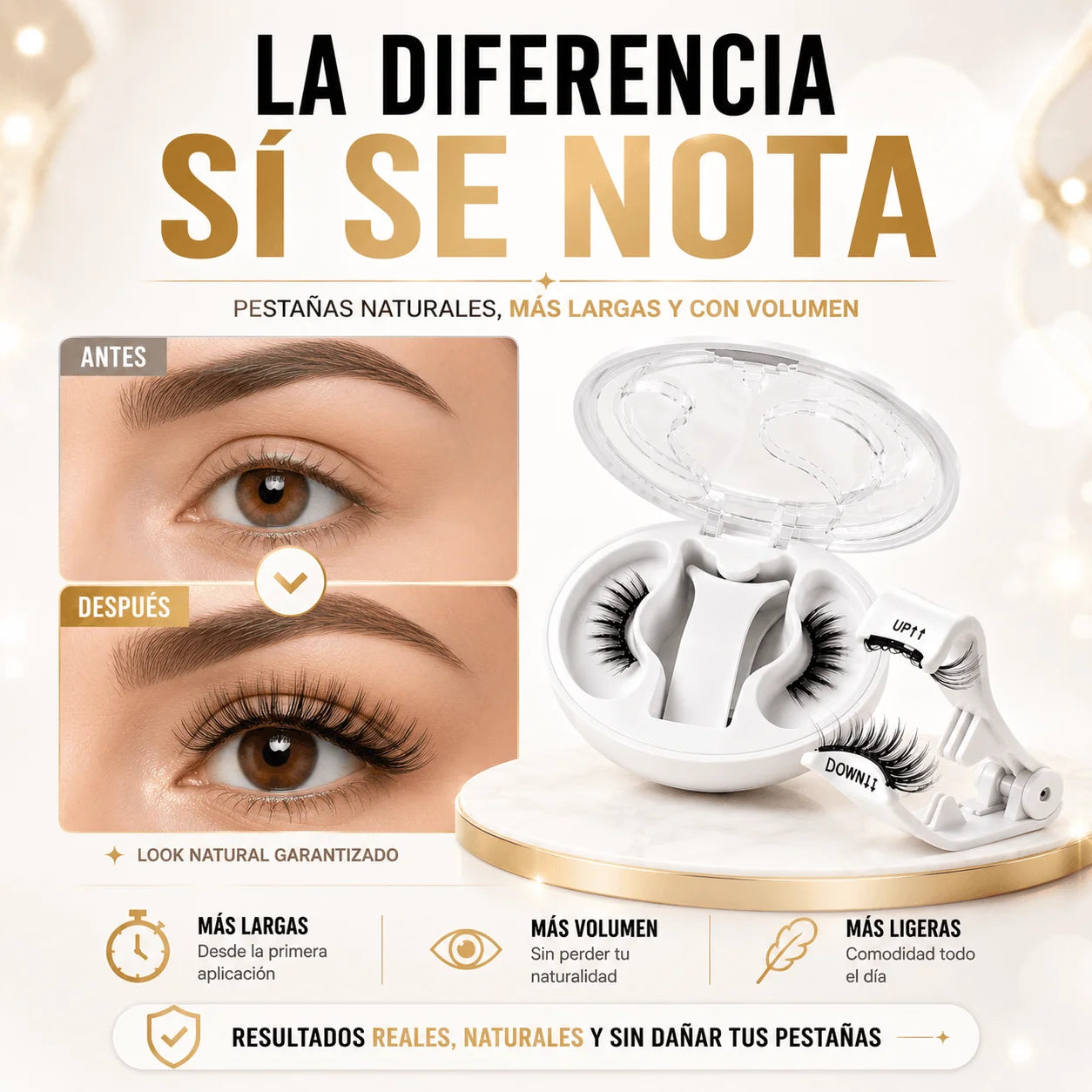 LASHVIEW — Pestañas Magnéticas Reutilizables, Sin Pegamento