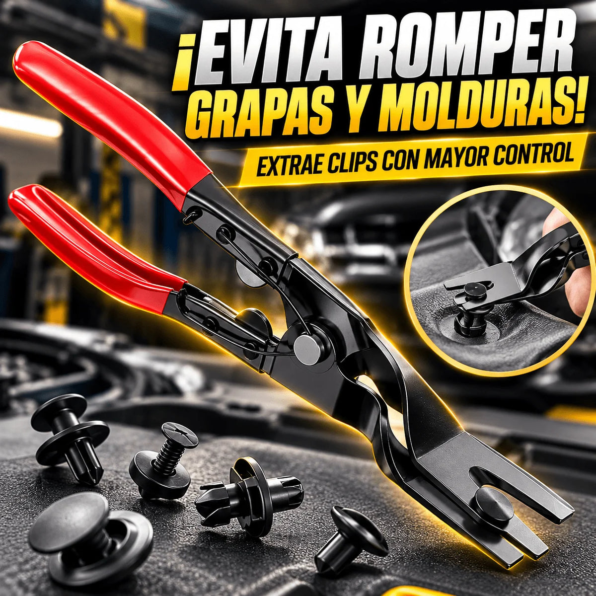 Pinzas Profesionales Extracción Remaches, Molduras y Mangueras Automotrices