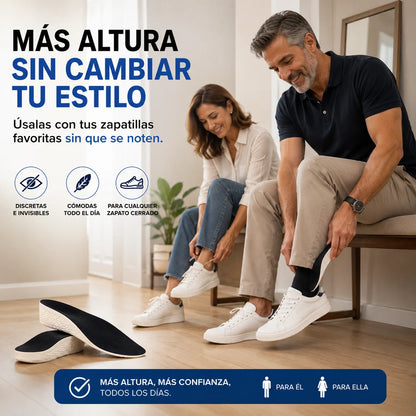 Plantilla Aumenta Altura +7cm — Discreta, Cómoda y Sin que Nadie lo Note