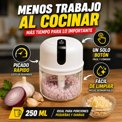 Procesador de Alimentos Eléctrico 250ml — Deja de Perder Tiempo Picando a Mano