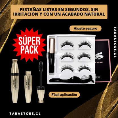 Set Pestañas Magnéticas + Máscara de Pestaña de Regalo - Lleva tu mirada a otro nivel