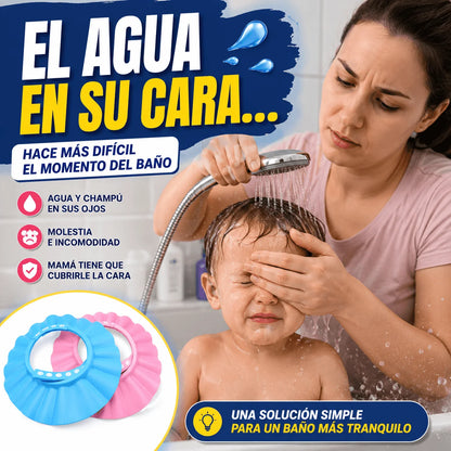 Promo 2 Gorros Ducha Para Bebés - Protege sus ojos y oídos del agua y champú