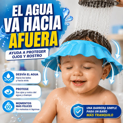 Promo 2 Gorros Ducha Para Bebés - Protege sus ojos y oídos del agua y champú