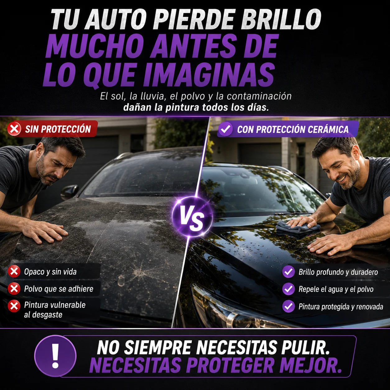 Protector Auto 3 En 1 Cera Cerámica Spray — Brillo Detailing en Minutos Pack 2 Botellas