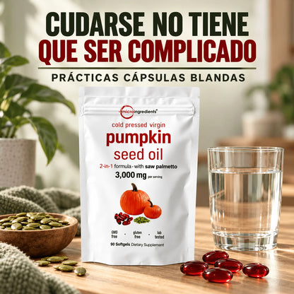 Pumpkin Seed Oil + Saw Palmetto — Cuidarse Después de los 50 es una Decisión | 90 Cápsulas
