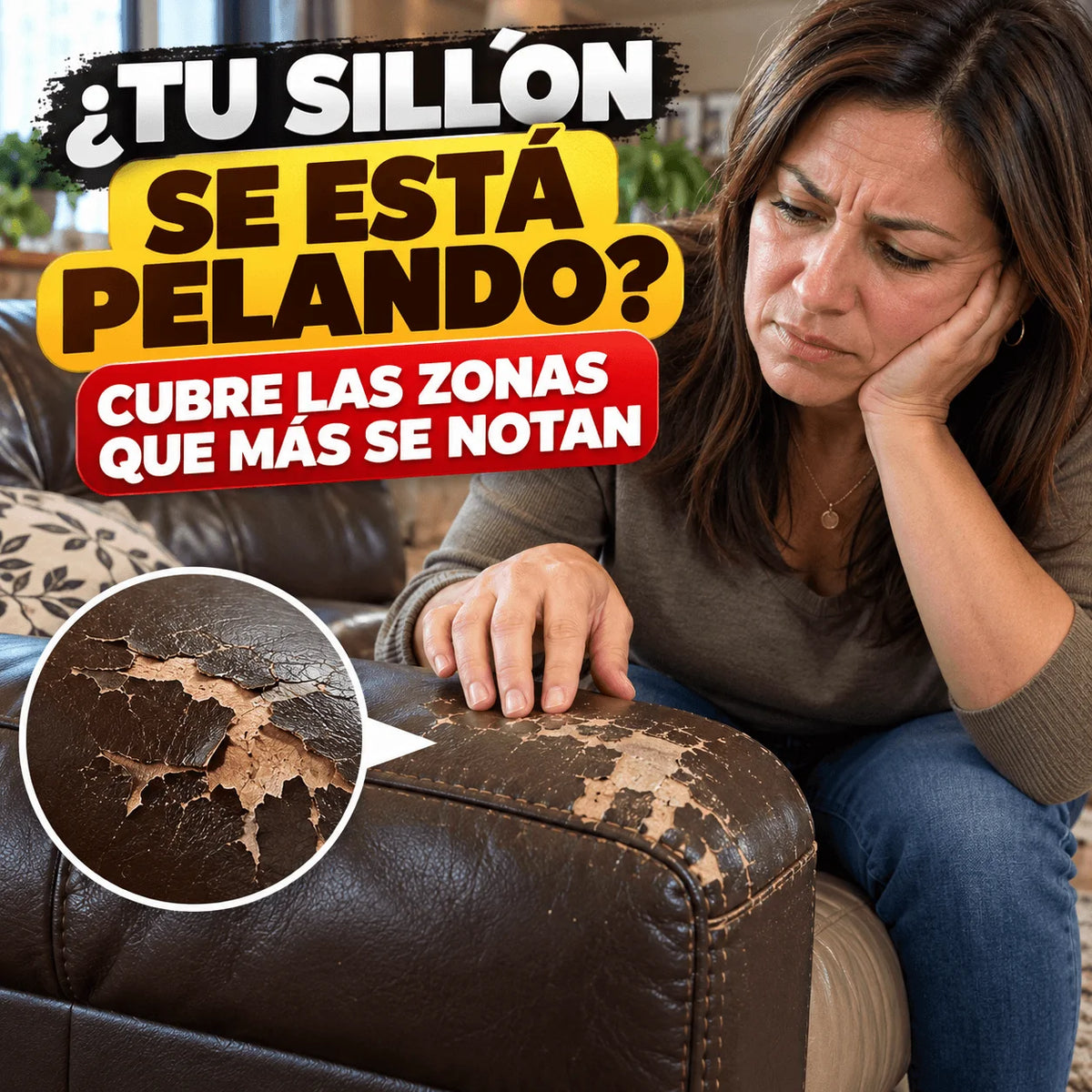 Rollo Autoadhesivo de Cuero 100x50 cm - Repara Muebles dañados, pelados o envejecidos