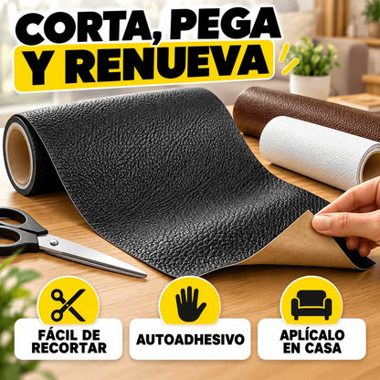 Rollo Autoadhesivo de Cuero 100x50 cm - Repara Muebles dañados, pelados o envejecidos