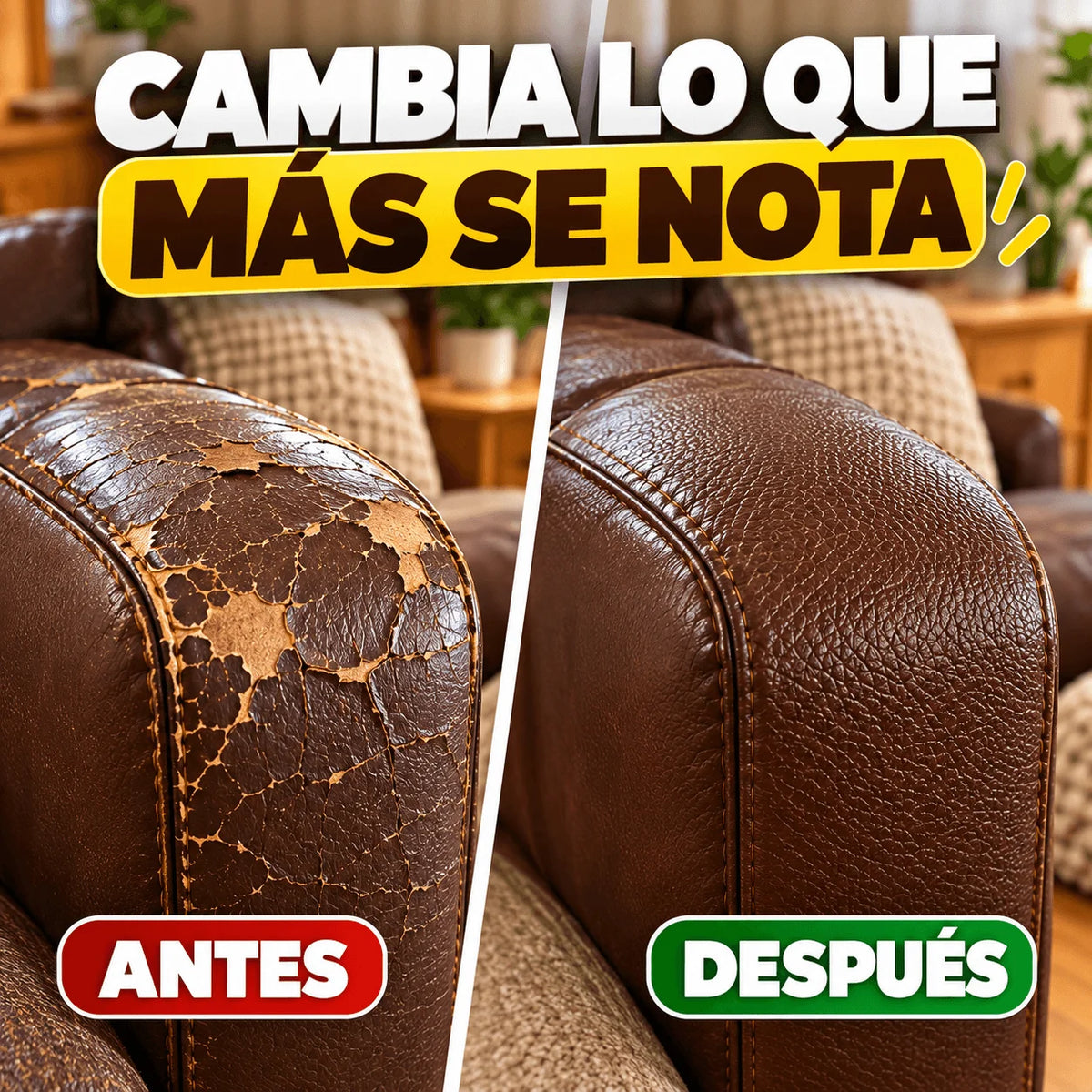 Rollo Autoadhesivo de Cuero 100x50 cm - Repara Muebles dañados, pelados o envejecidos