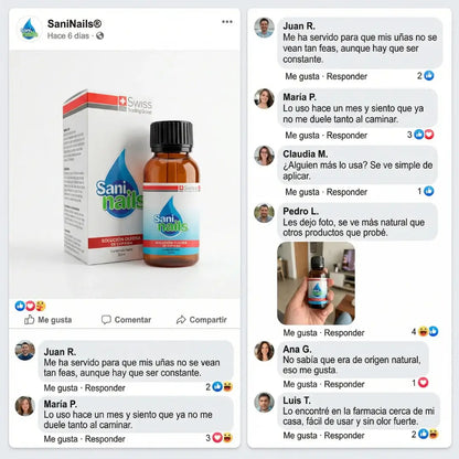 SaniNails Formula Natural Para el Cuidado diario de uñas dañadas
