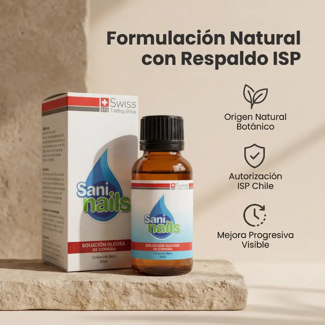 SaniNails Formula Natural Para el Cuidado diario de uñas dañadas