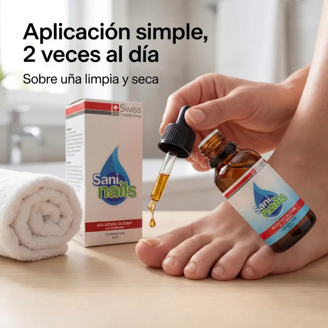 SaniNails Formula Natural Para el Cuidado diario de uñas dañadas