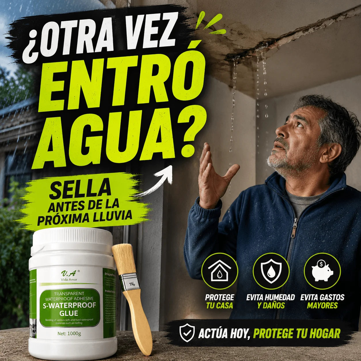Sellador Impermeable XL 1kg + Brocha — Esa Filtración No Va a Esperar Más