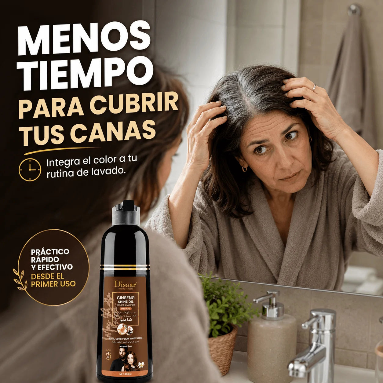 Shampoo Cubre Canas — Sin Raíces Visibles, Sin Complicaciones