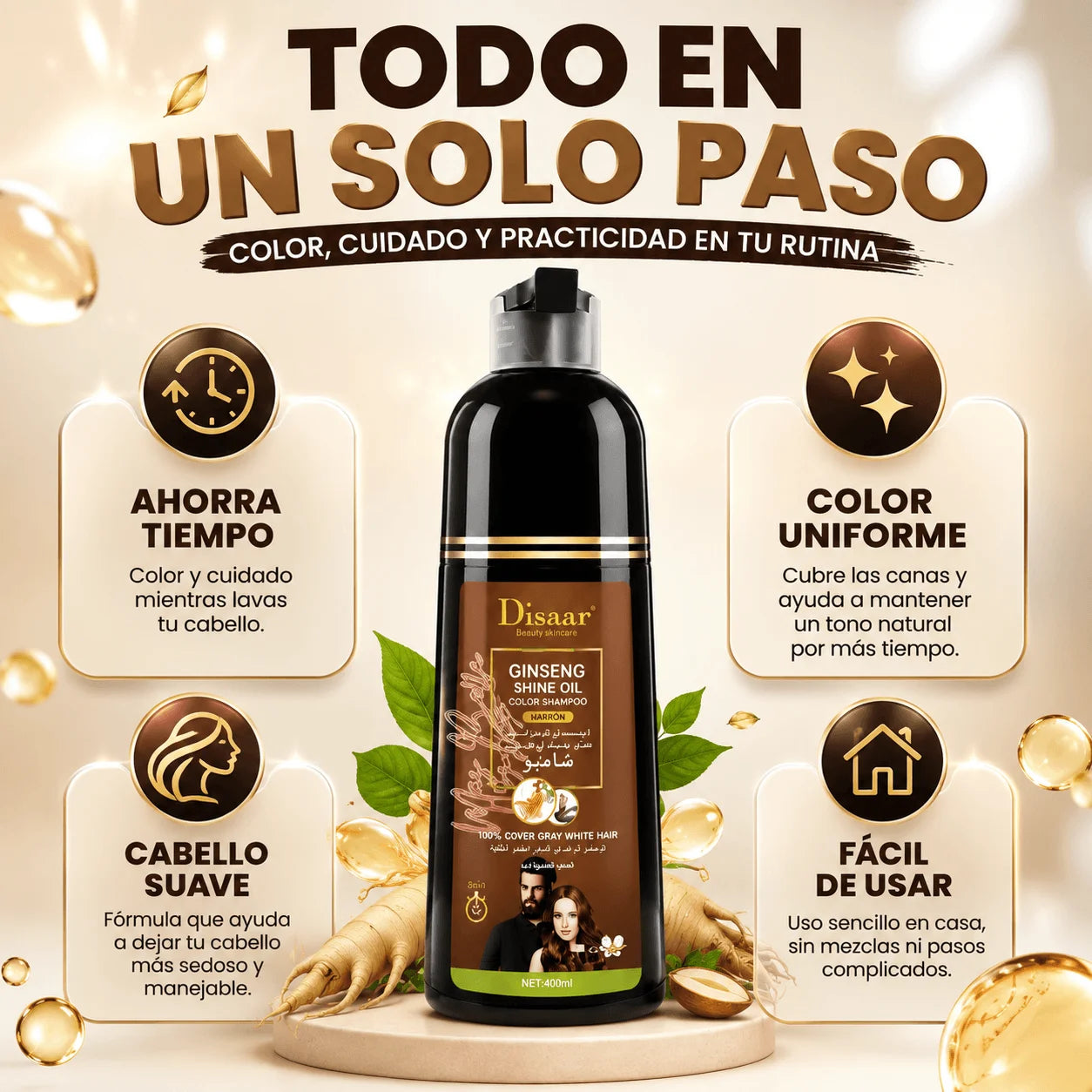 Shampoo Cubre Canas — Sin Raíces Visibles, Sin Complicaciones