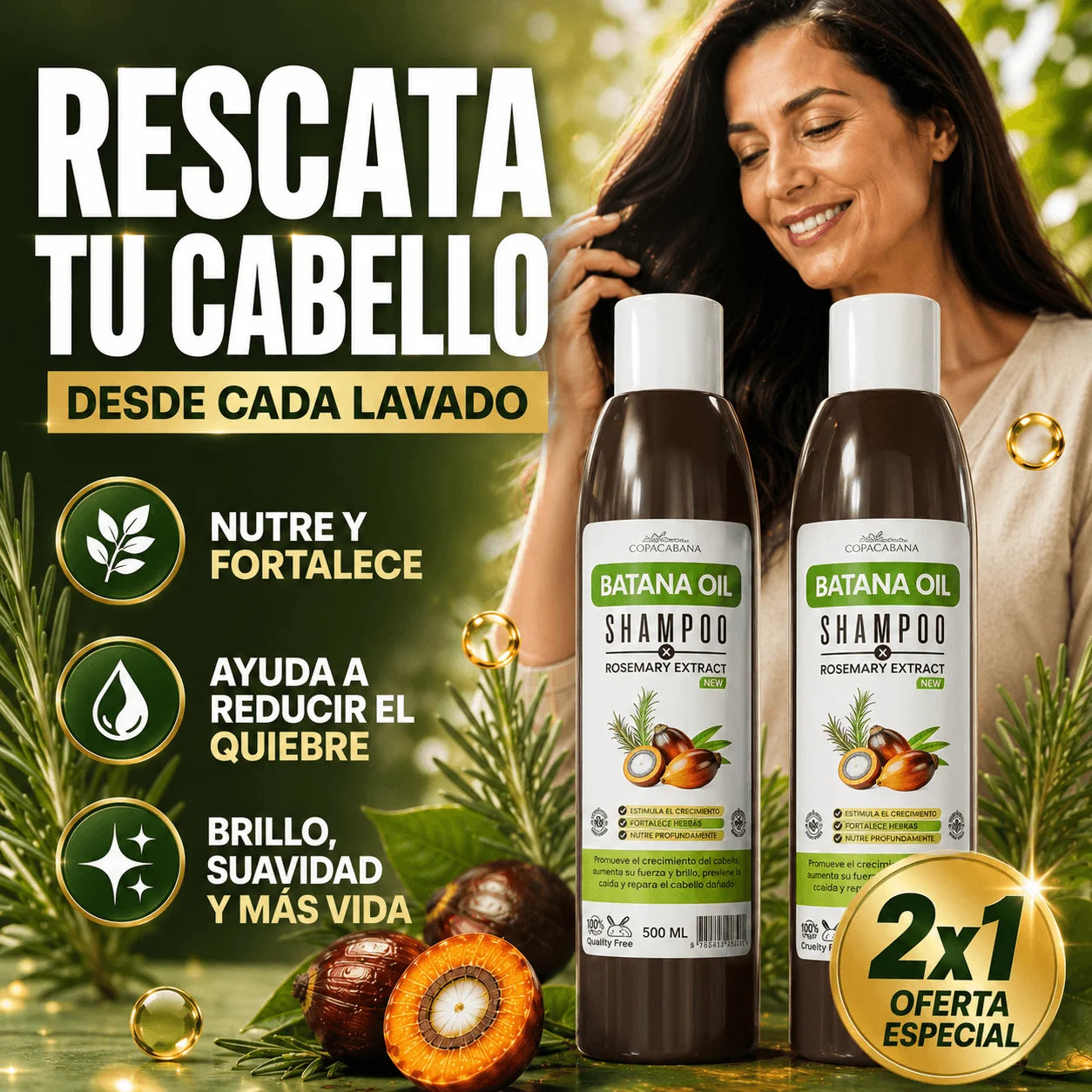 Pack 2 Champú Batana  — Fortalece el Cabello Debilitado Desde el Primer Lavado