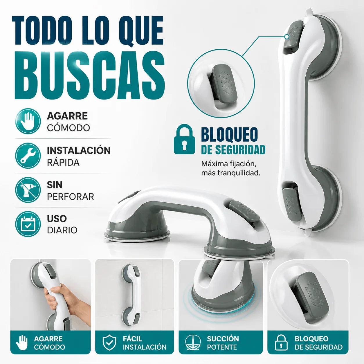 Pack 2 Soportes Antideslizantes De Ducha - Evita Caídas Que Cambian Vidas