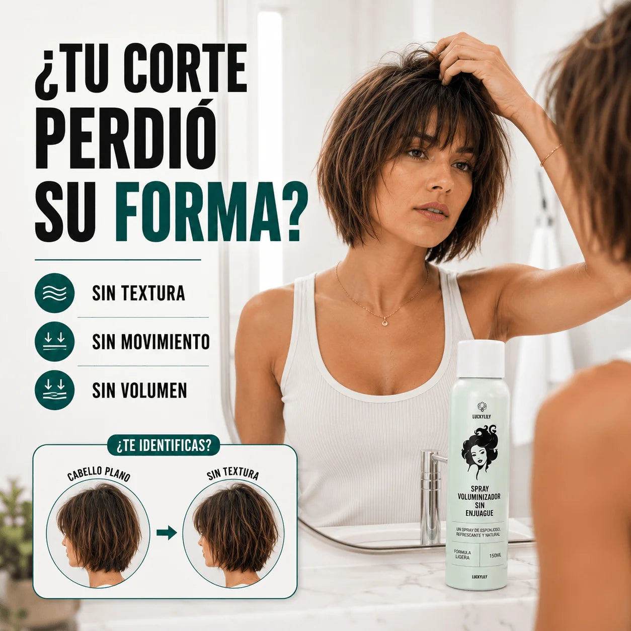 Spray Voluminizador - Tu Cabello Con Más Textura y Elevación Natural Pack 2 Un