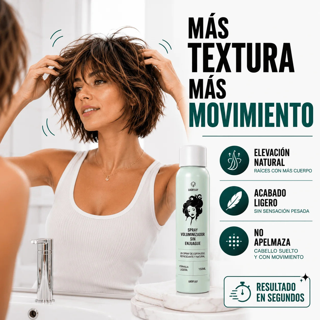 Spray Voluminizador - Tu Cabello Con Más Textura y Elevación Natural Pack 2 Un
