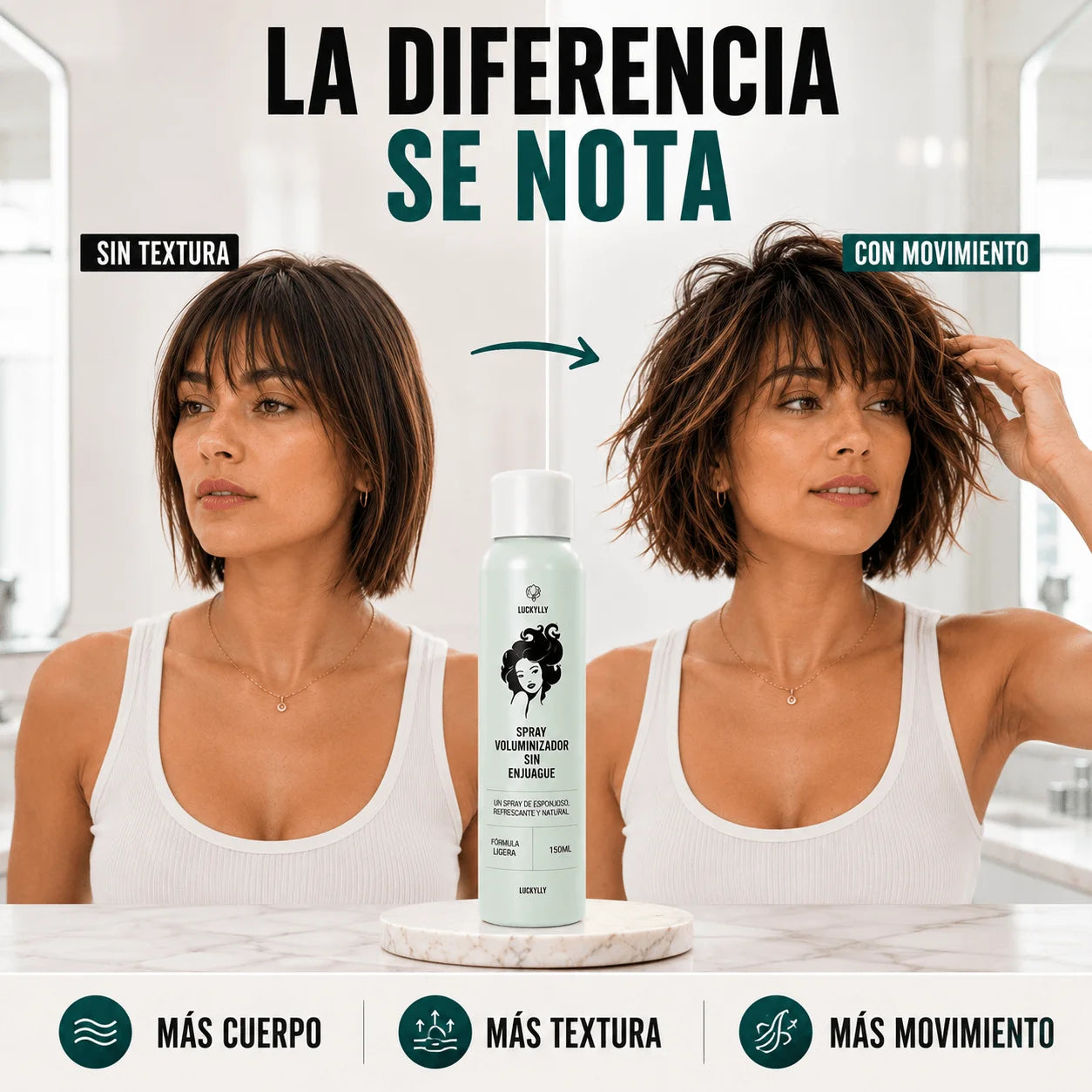 Spray Voluminizador - Tu Cabello Con Más Textura y Elevación Natural Pack 2 Un