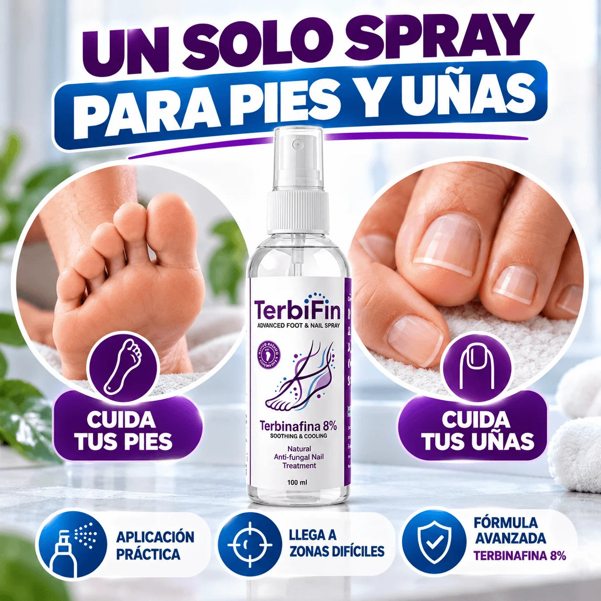 Spray para el Cuidado de Pies y Uñas TerbiFin 100 ml — Tus Pies También Merecen Descansar