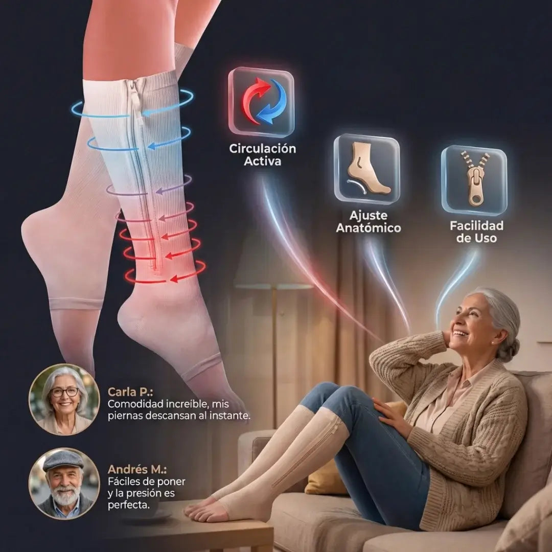 Vital Socks Medias De Compresión Cierre Promo 3 Pares - Hinchazón, pesadez, hormigueo, várices