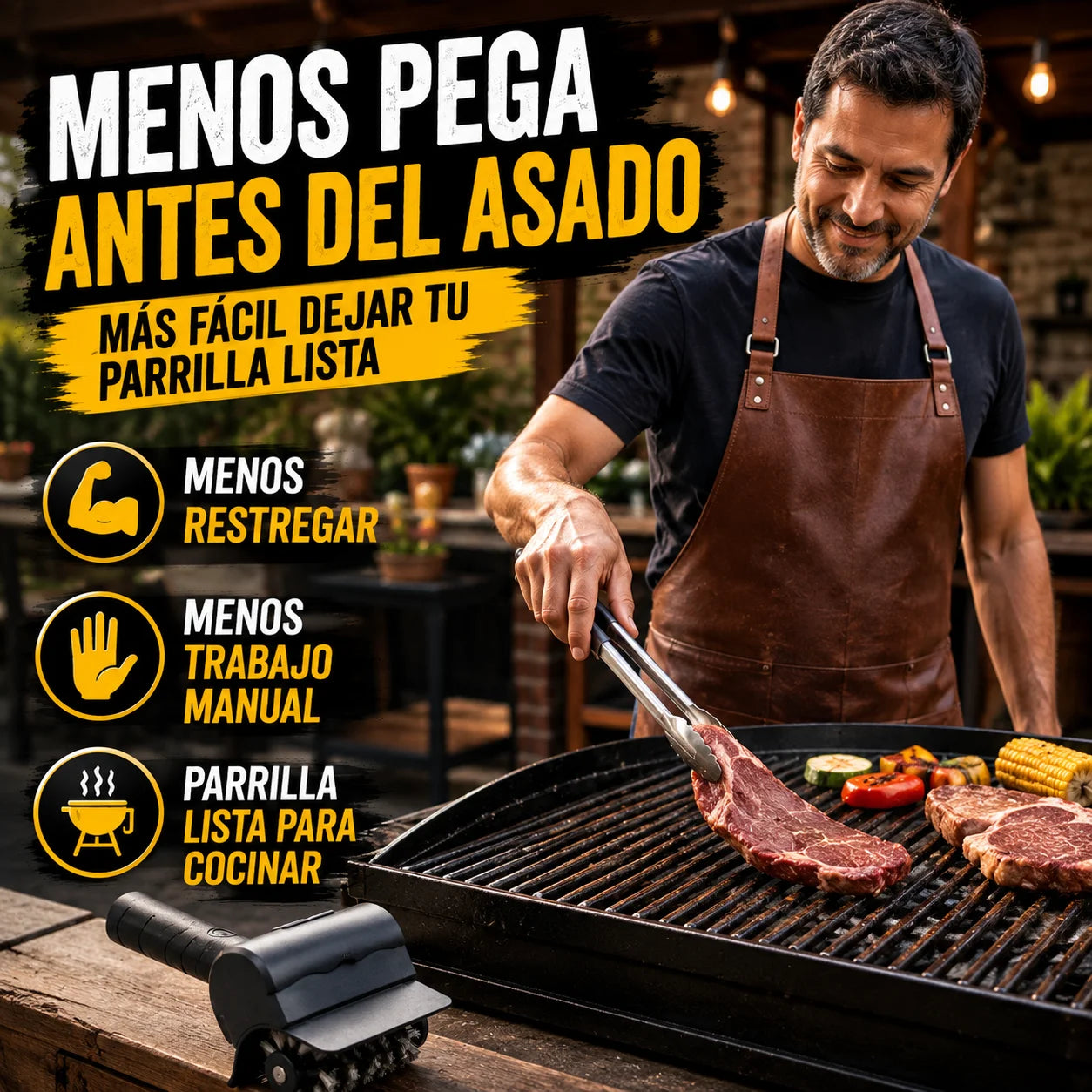Cepillo Eléctrico Limpia Parrillas - No Empieces Restregando