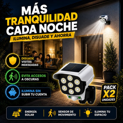 Promo 2 Foco Solar Disuasorio Tipo Cámara — Protege tu Hogar Sin Pagar de Más