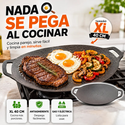 Plancha Antiadherente XL 40cm — Cocina Sin que Nada se Pegue Para Todos