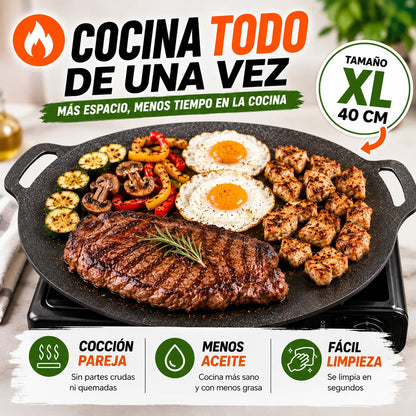 Plancha Antiadherente XL 40cm — Cocina Sin que Nada se Pegue Para Todos
